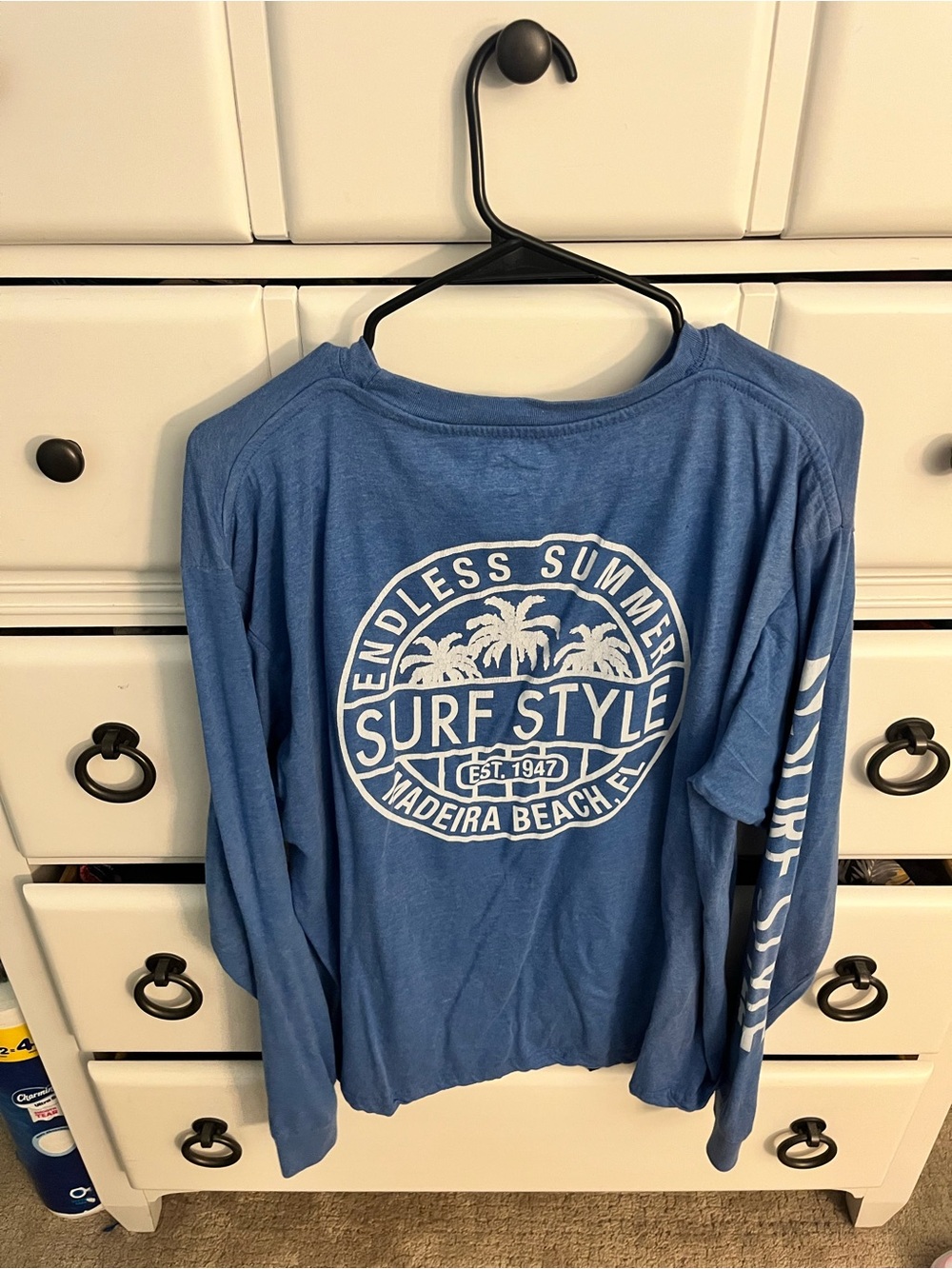 surf style Blue Long-Sleeve Tee with Chest Logo - Picture 3 of 3